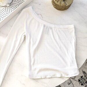 Forever21 white one shoulder ribbed top